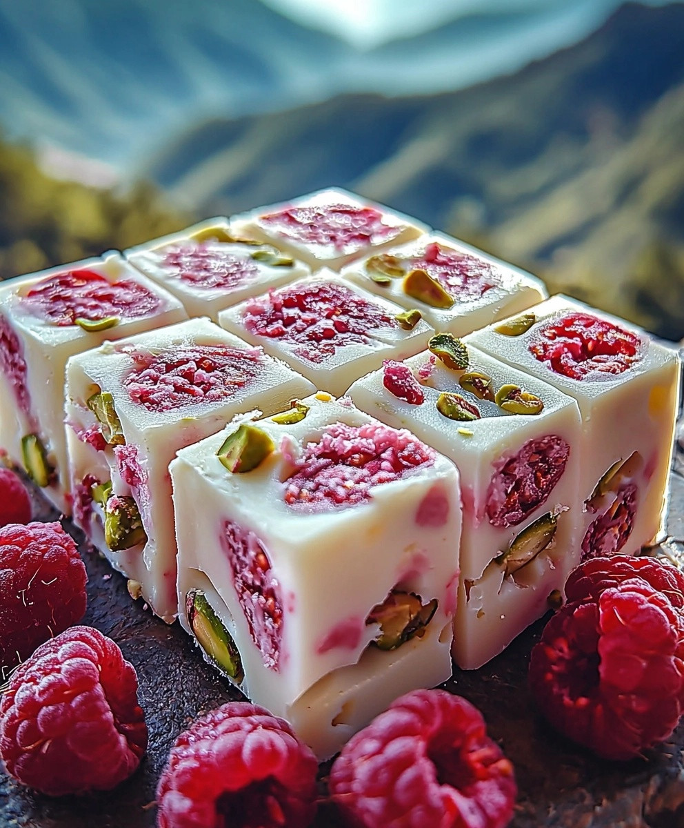 Nougat tendre framboise pistache