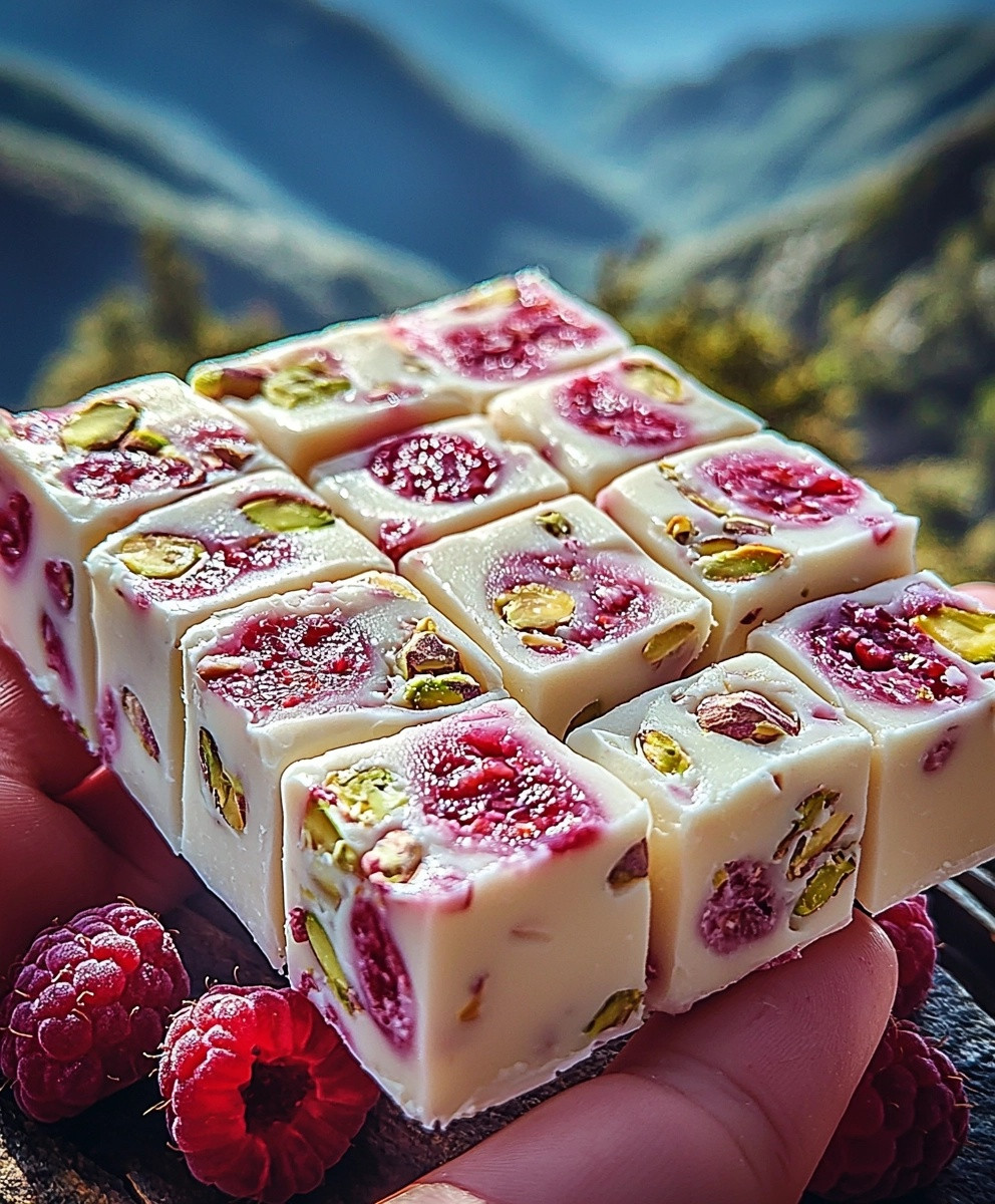Nougat tendre framboise pistache