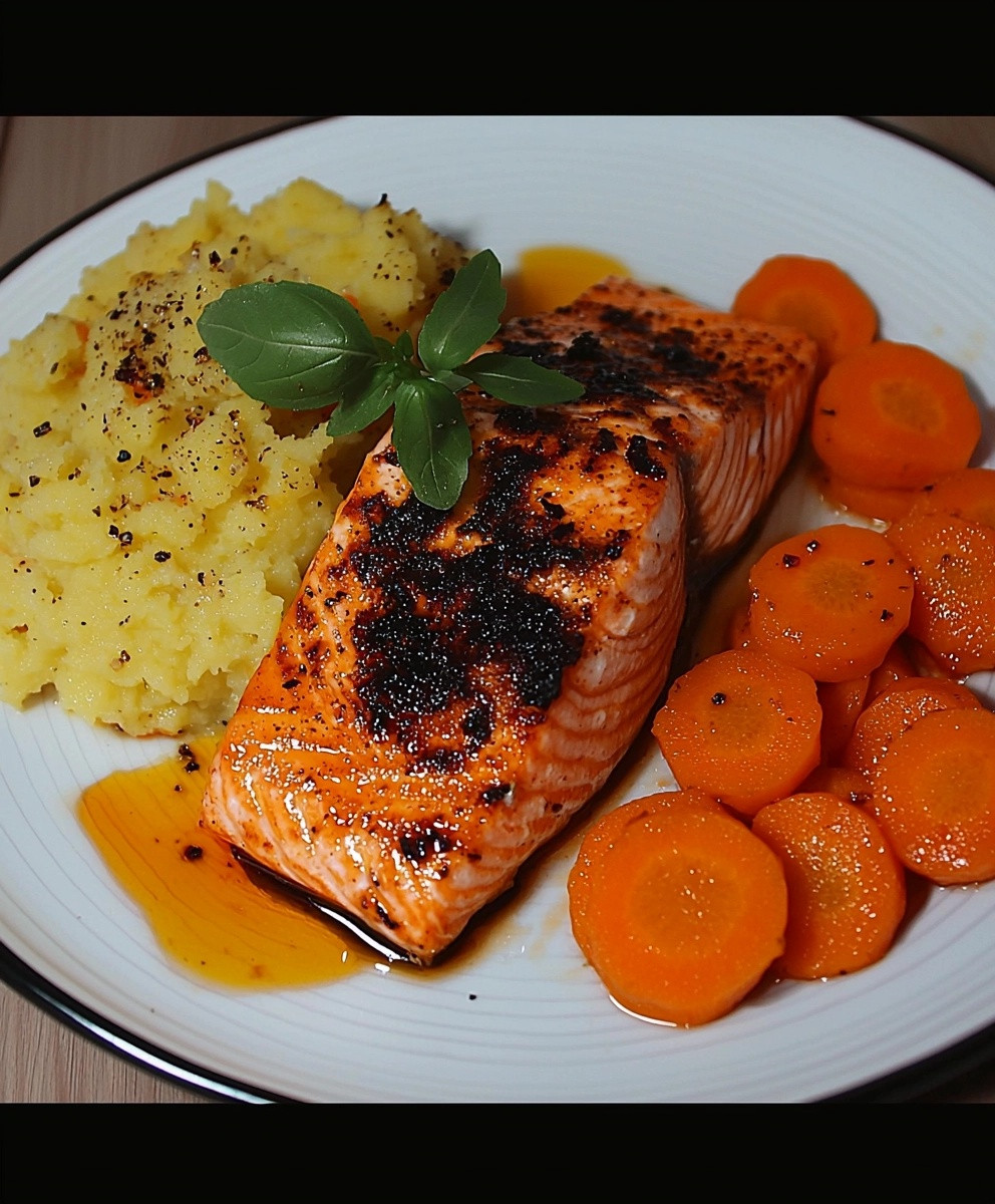 Saumon écrasé de carottes