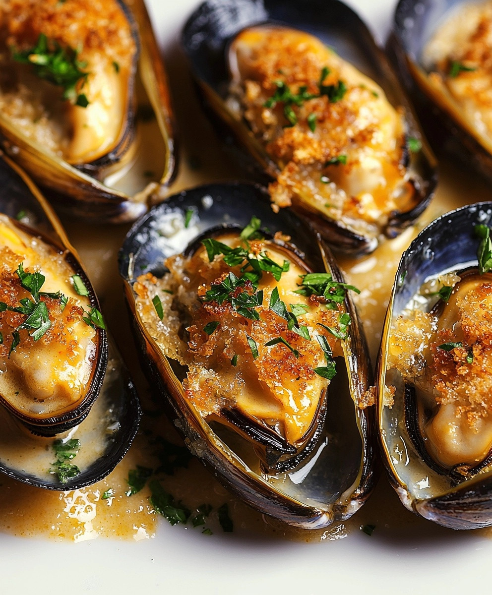 Moules gratinées délicieuses