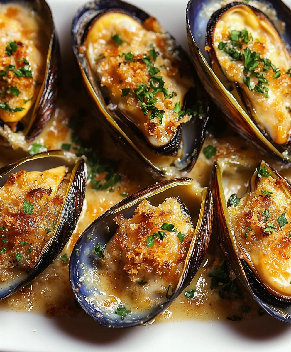Moules gratinées délicieuses
