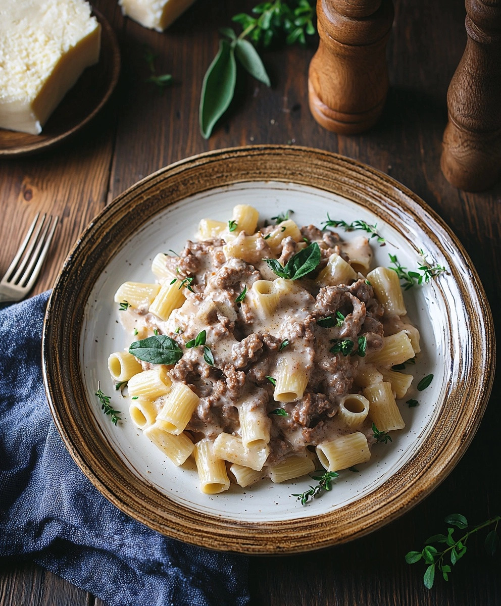 Pâtes au boeuf haché Boursin