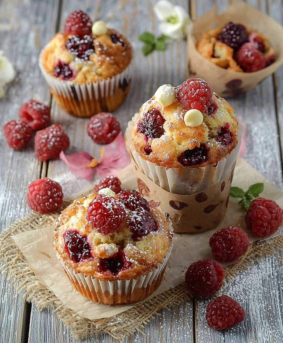 Muffins fruits rouges chocolat blanc