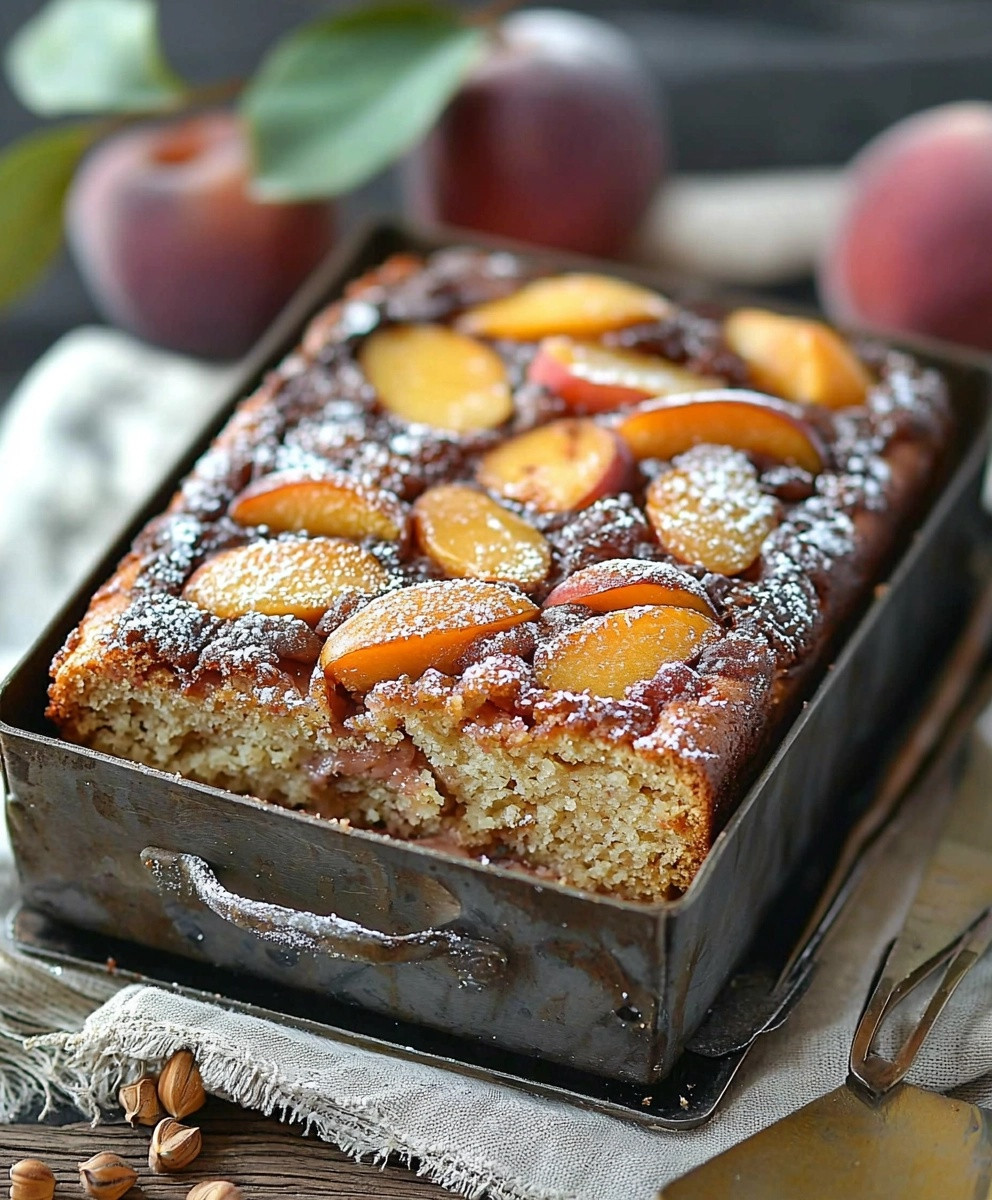 Gâteau moelleux pêches nectarines