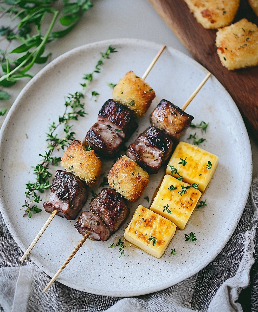 Brochette de canard mariné