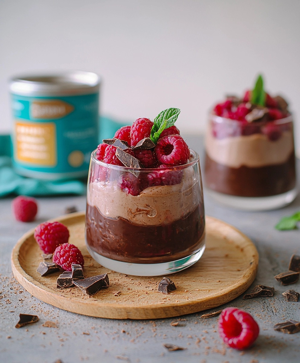 Verrine mousse chocolat framboise
