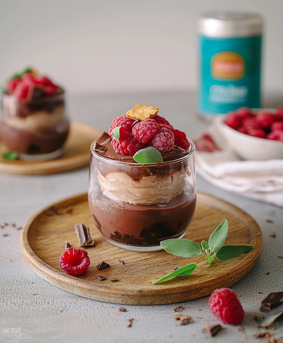 Verrine mousse chocolat framboise