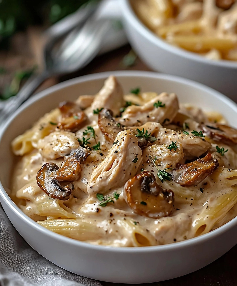 Pâtes au Poulet et Champignons