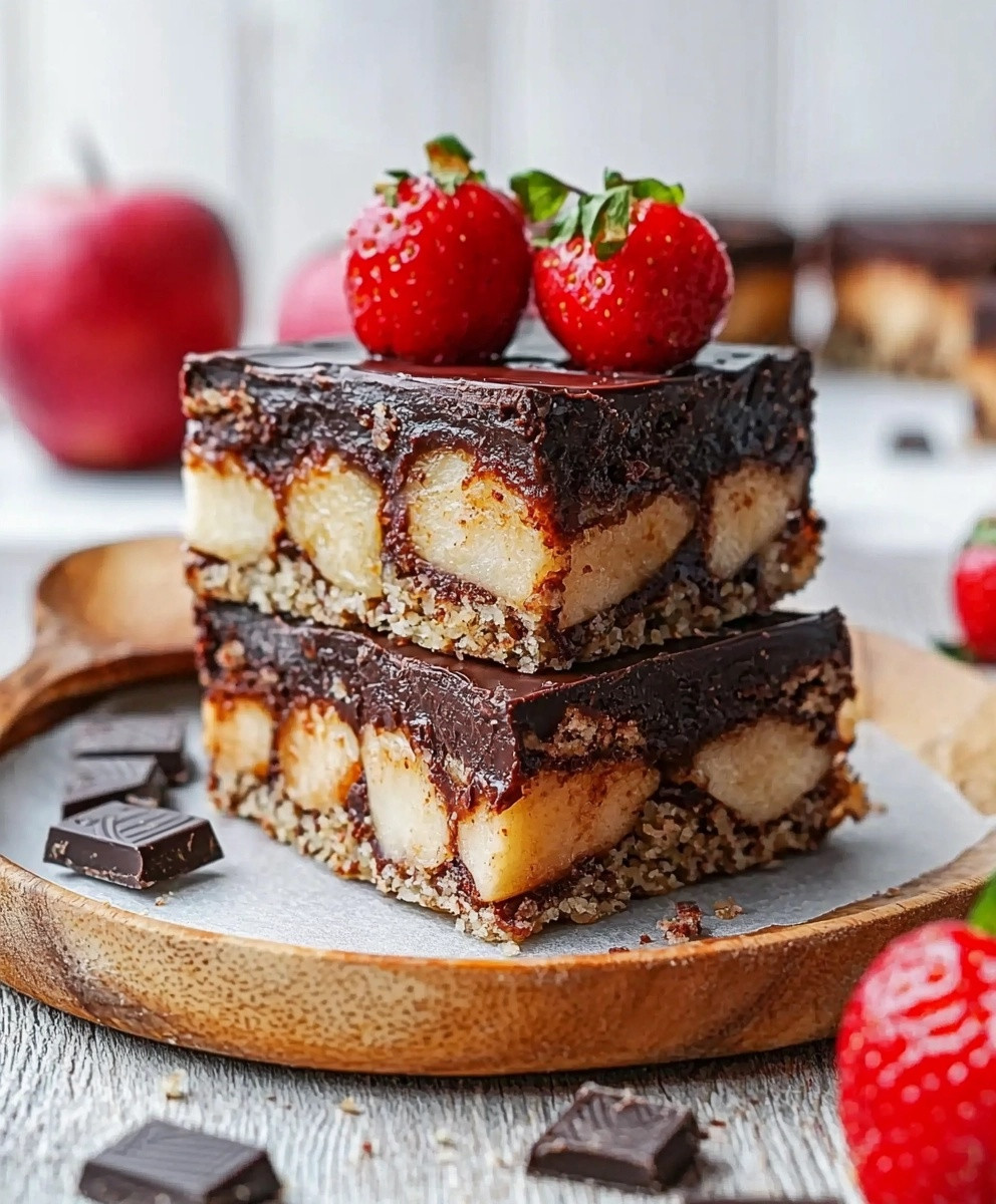 Barres tendres pomme chocolat