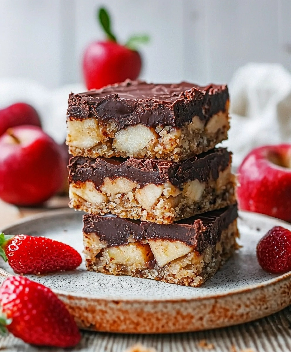 Barres tendres pomme chocolat