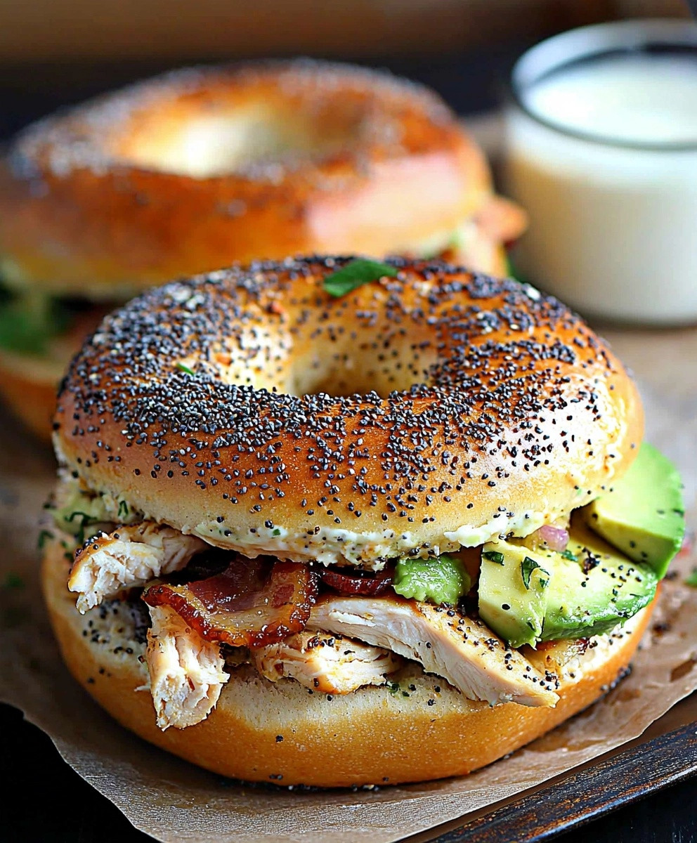 Bagel poulet avocat bacon