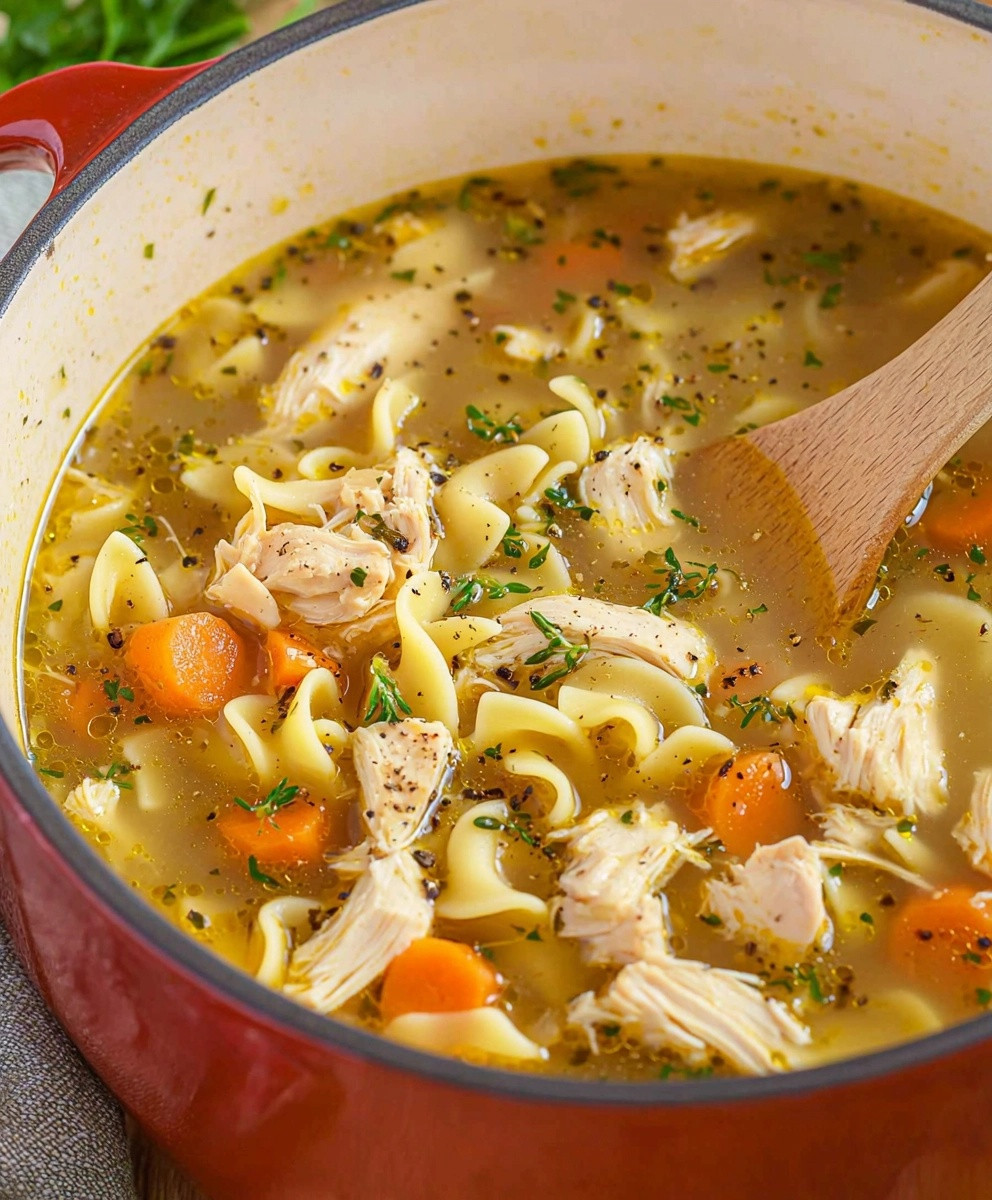 Soupe poulet nouilles