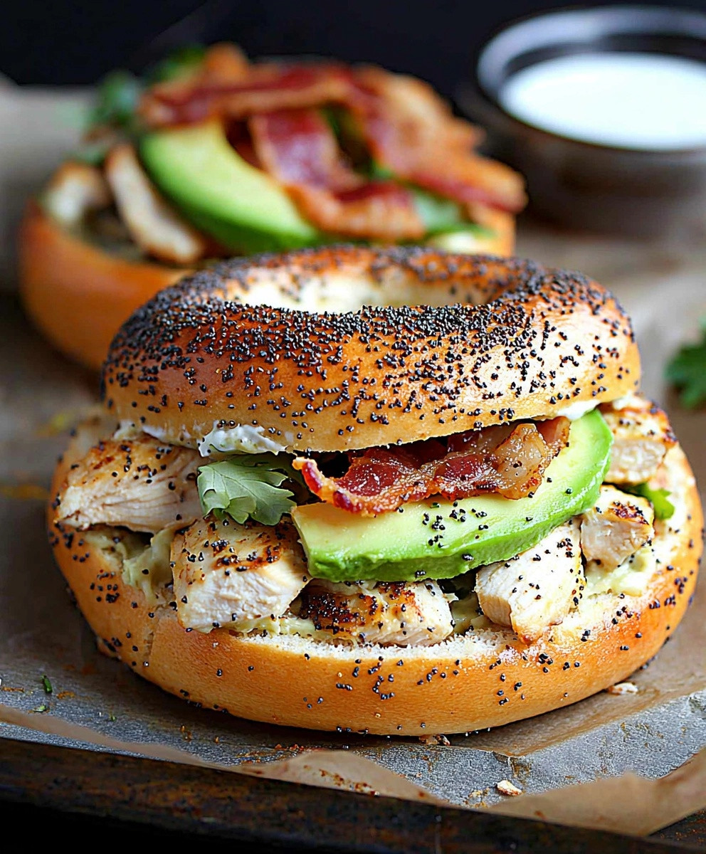 Bagel poulet avocat bacon