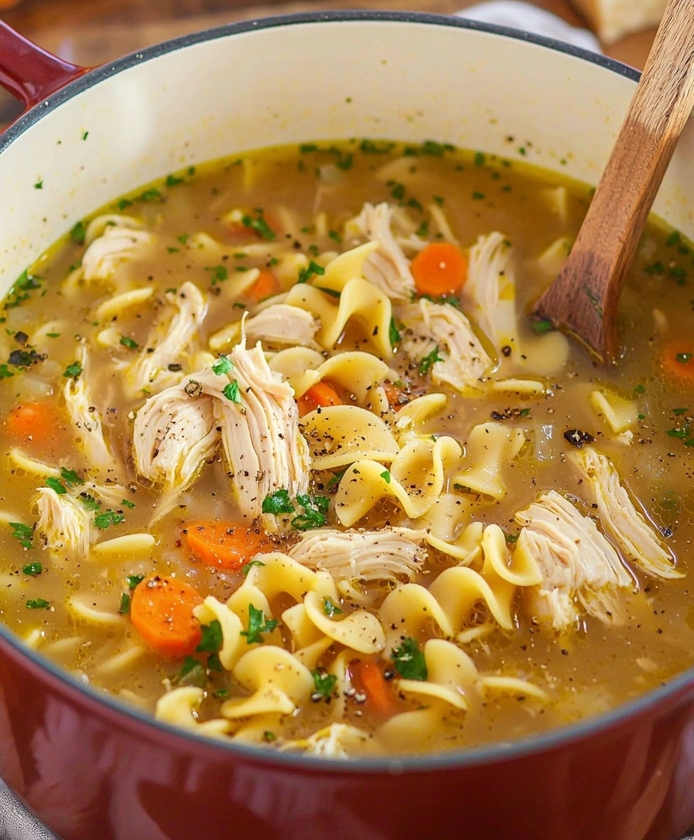 Soupe poulet nouilles