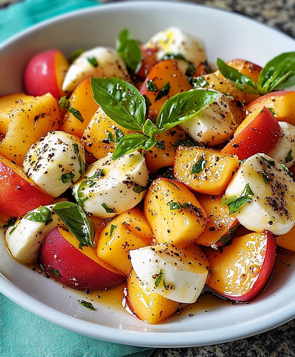 Salade Caprese Pêches
