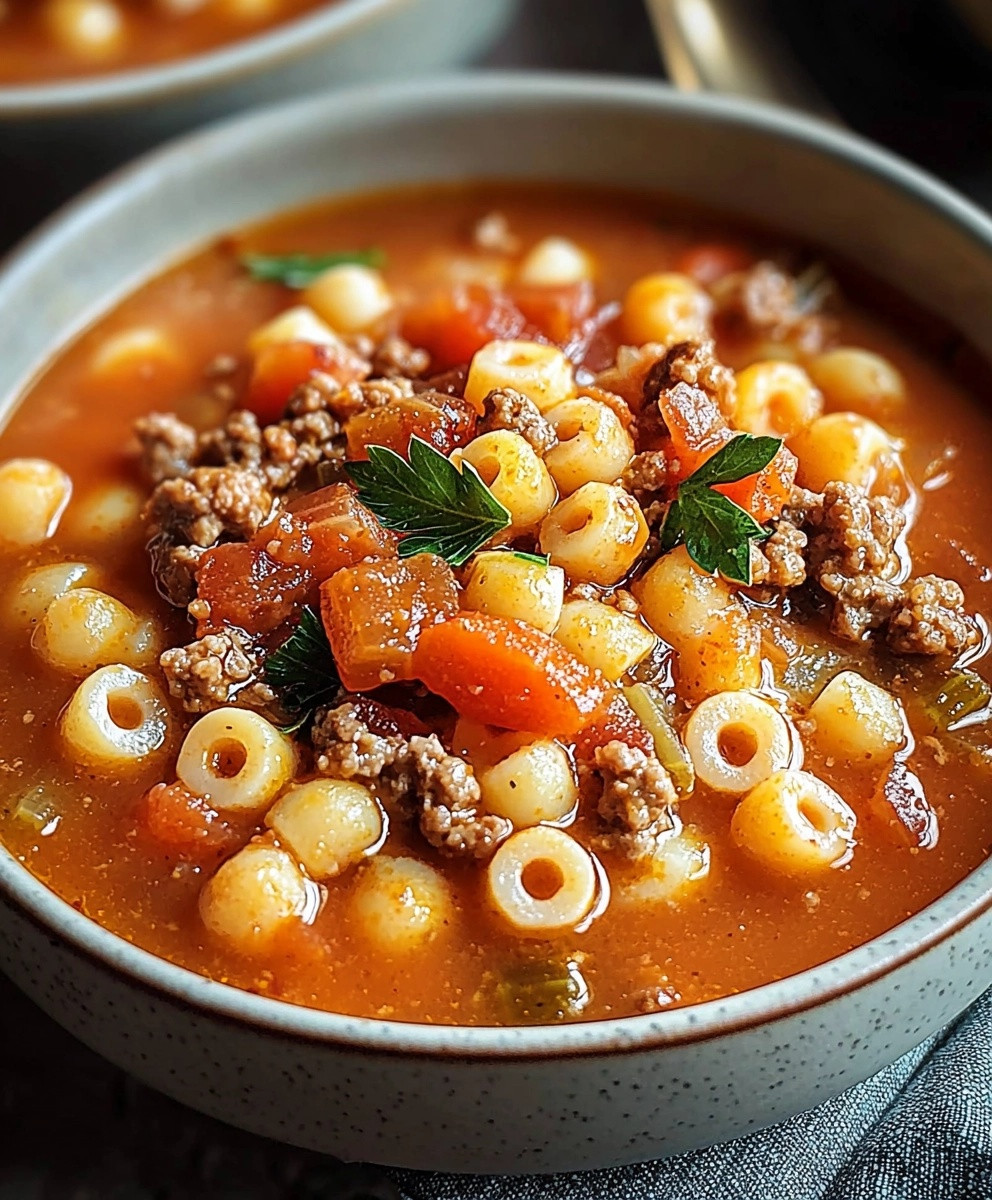 Soupe Hamburger Macaronis