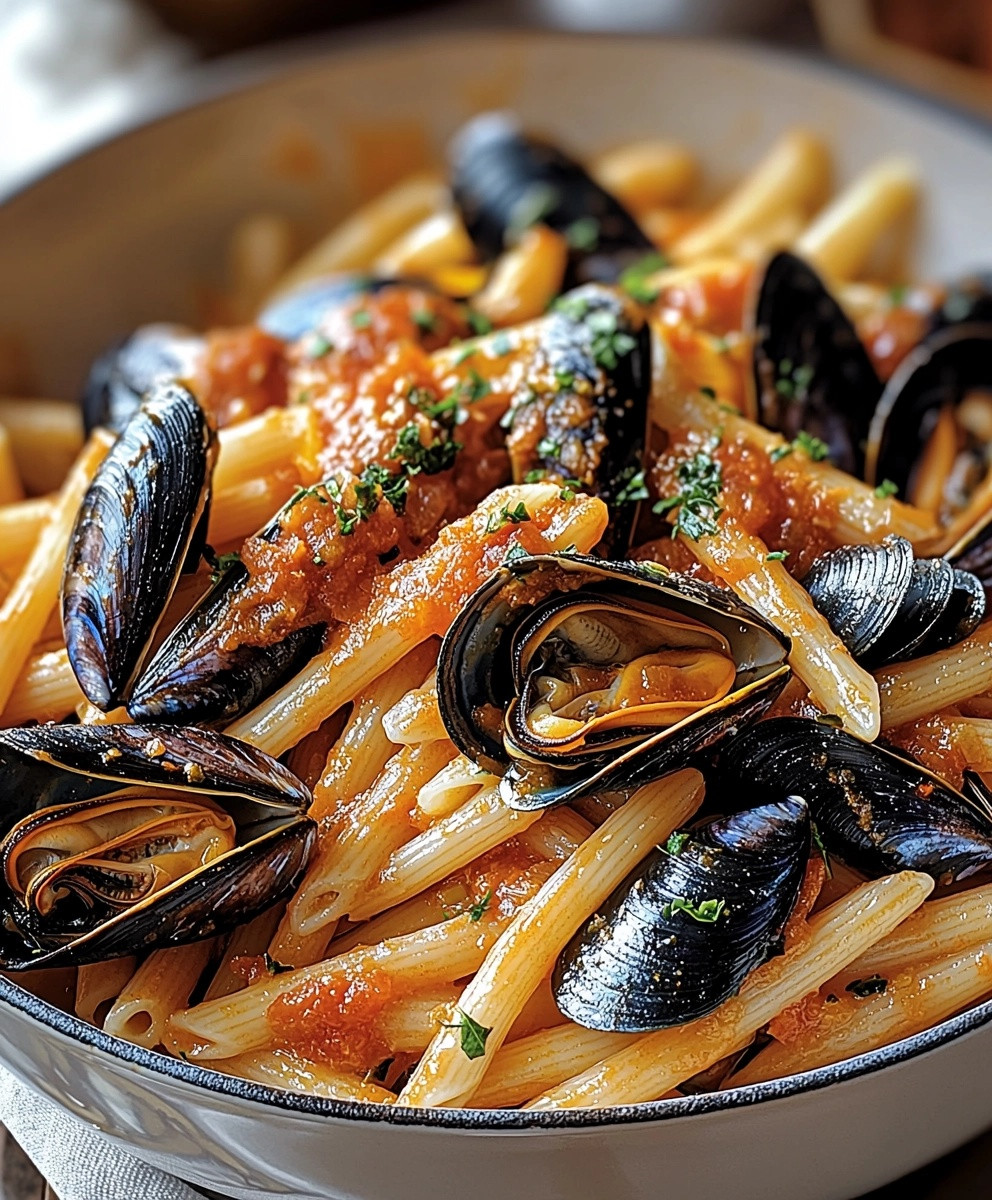 Pâtes aux moules tomate