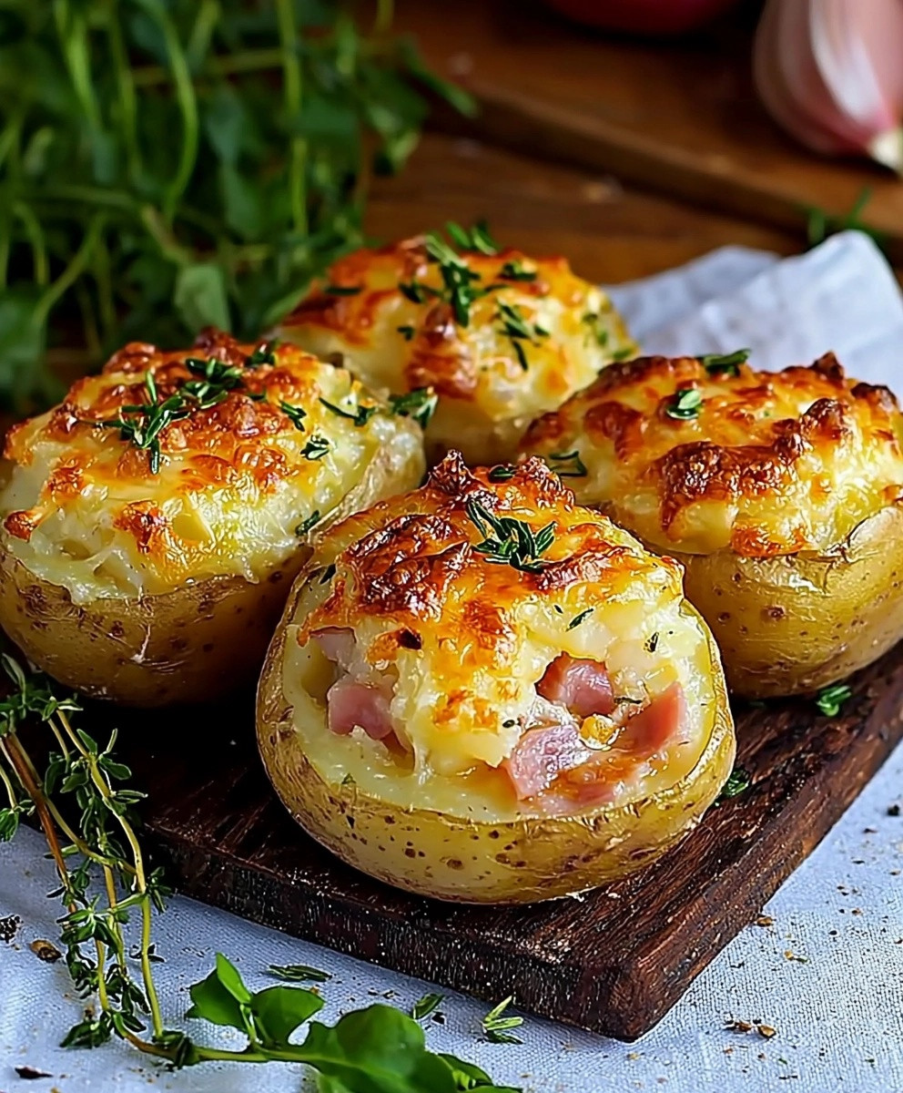 Pommes de terre farcies jambon gruyère