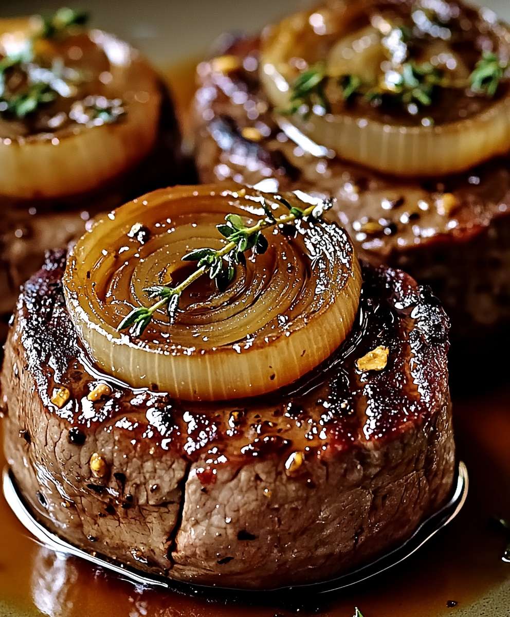 Filet mignon miel oignons gingembre