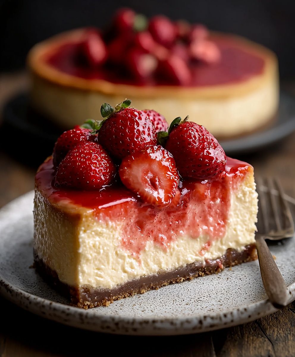 Gâteau au fromage aux fraises