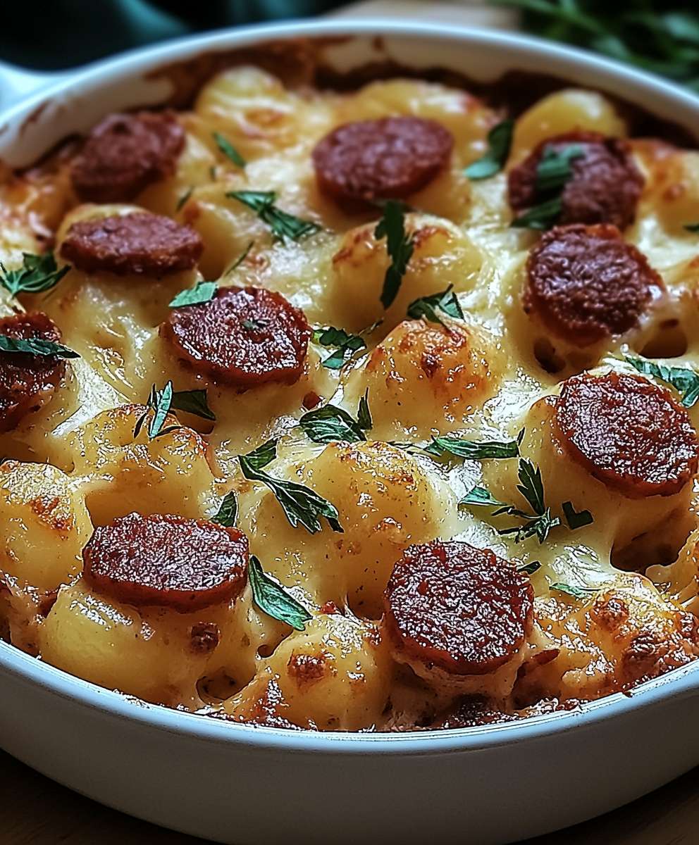 Gratin gnocchis chorizo