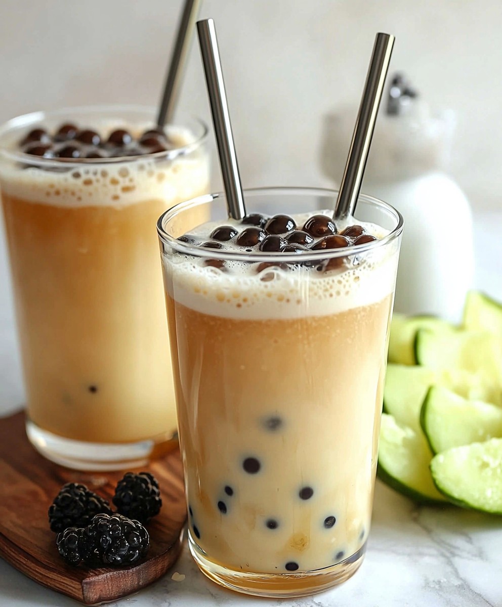 Thé au lait boba miel