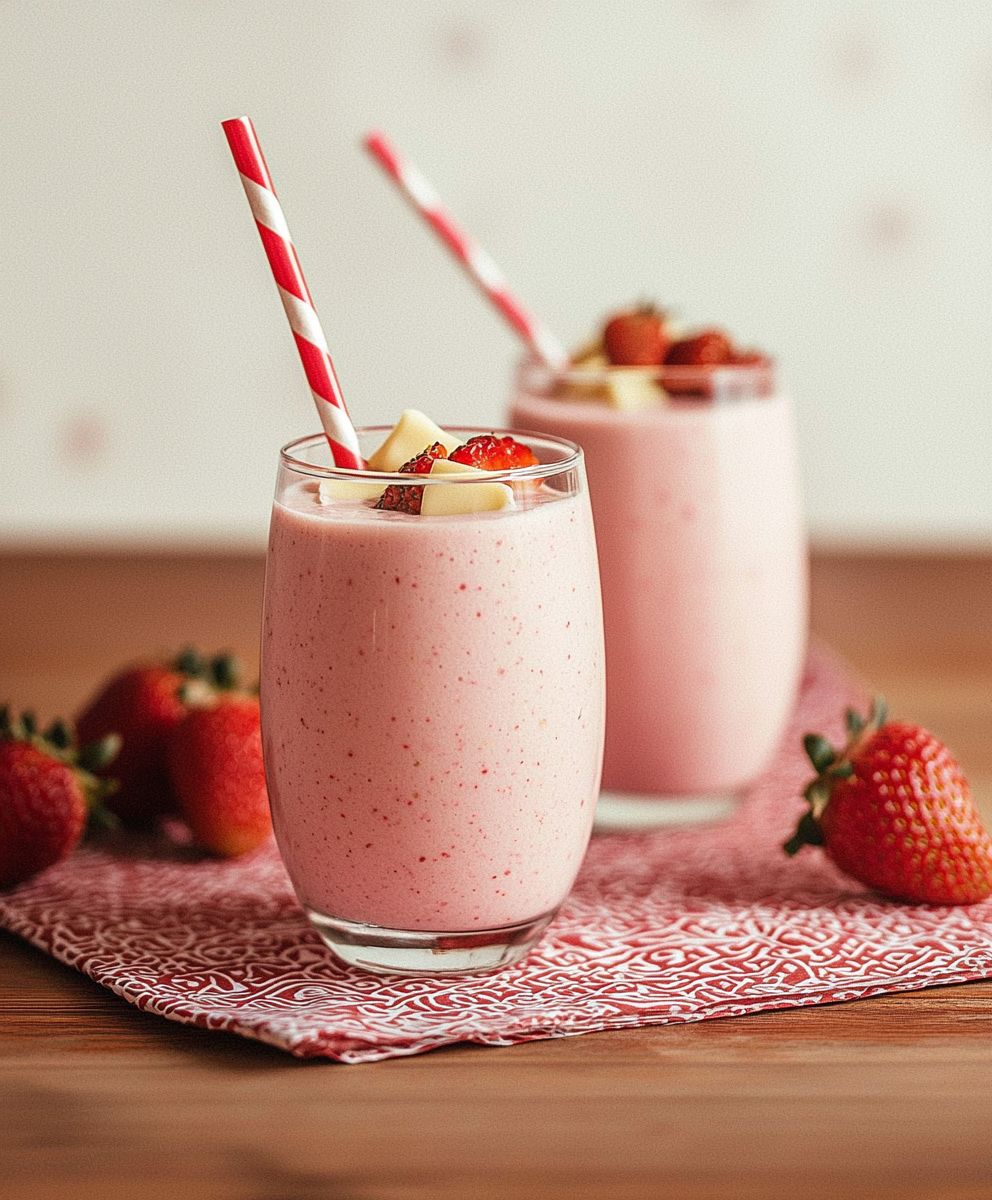 Smoothie chocolat blanc fraises