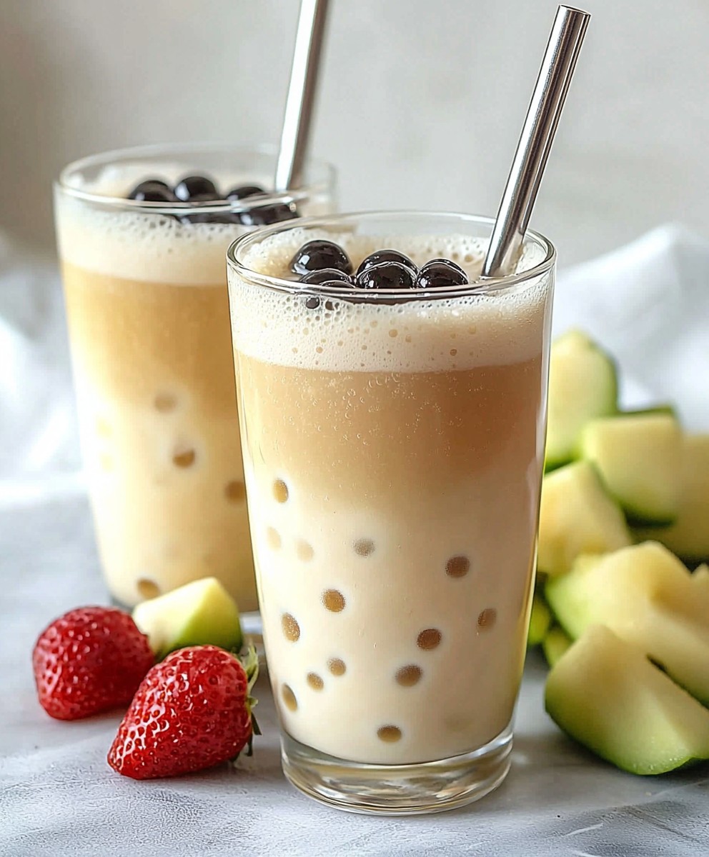 Thé au lait boba miel