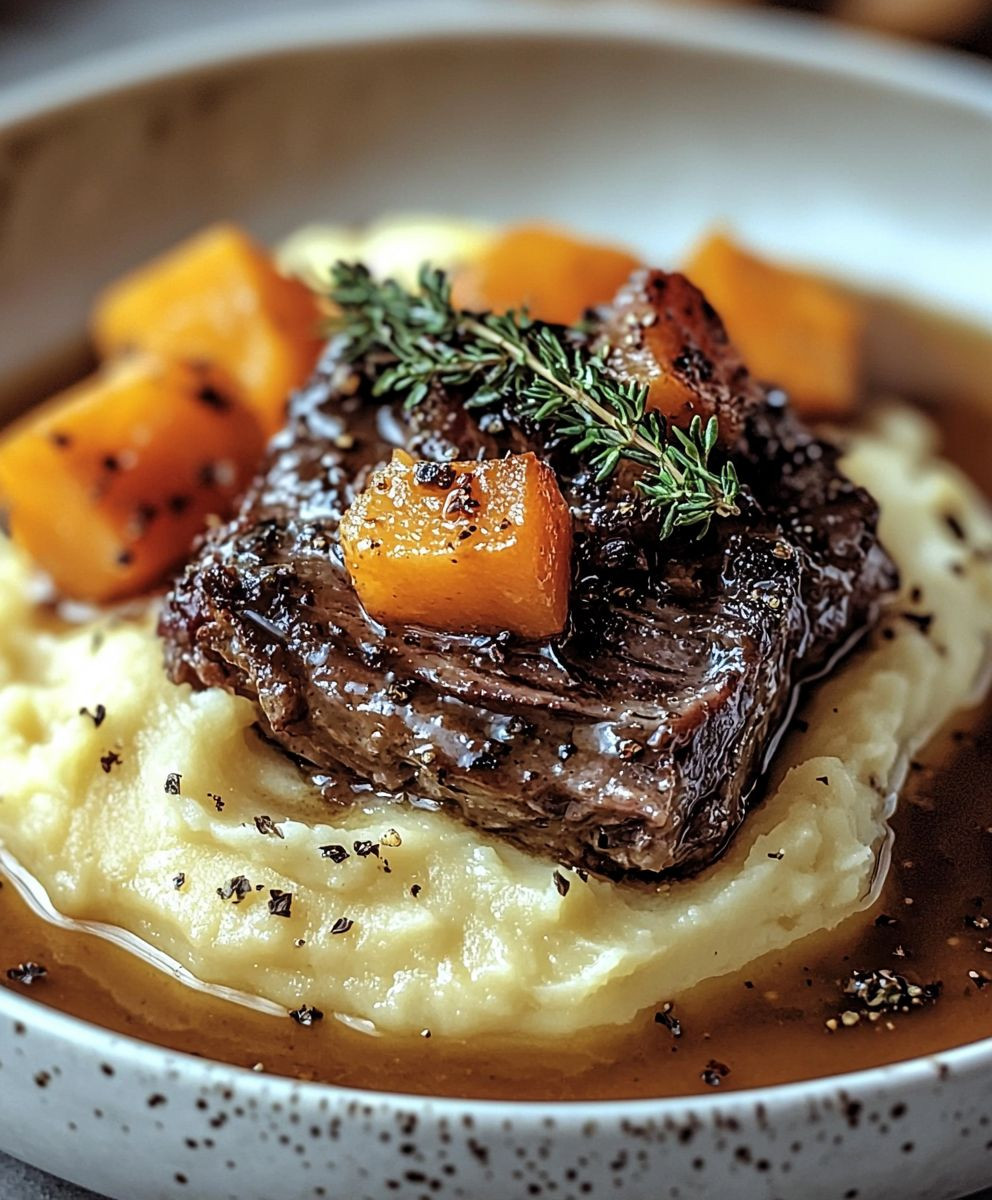 Rôti tendre purée pommes de terre