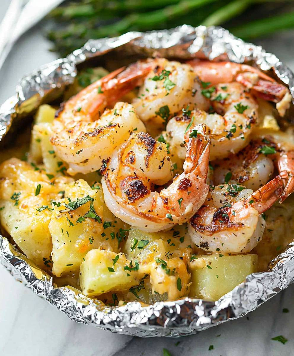 Crevettes crémeuses à l'ail
