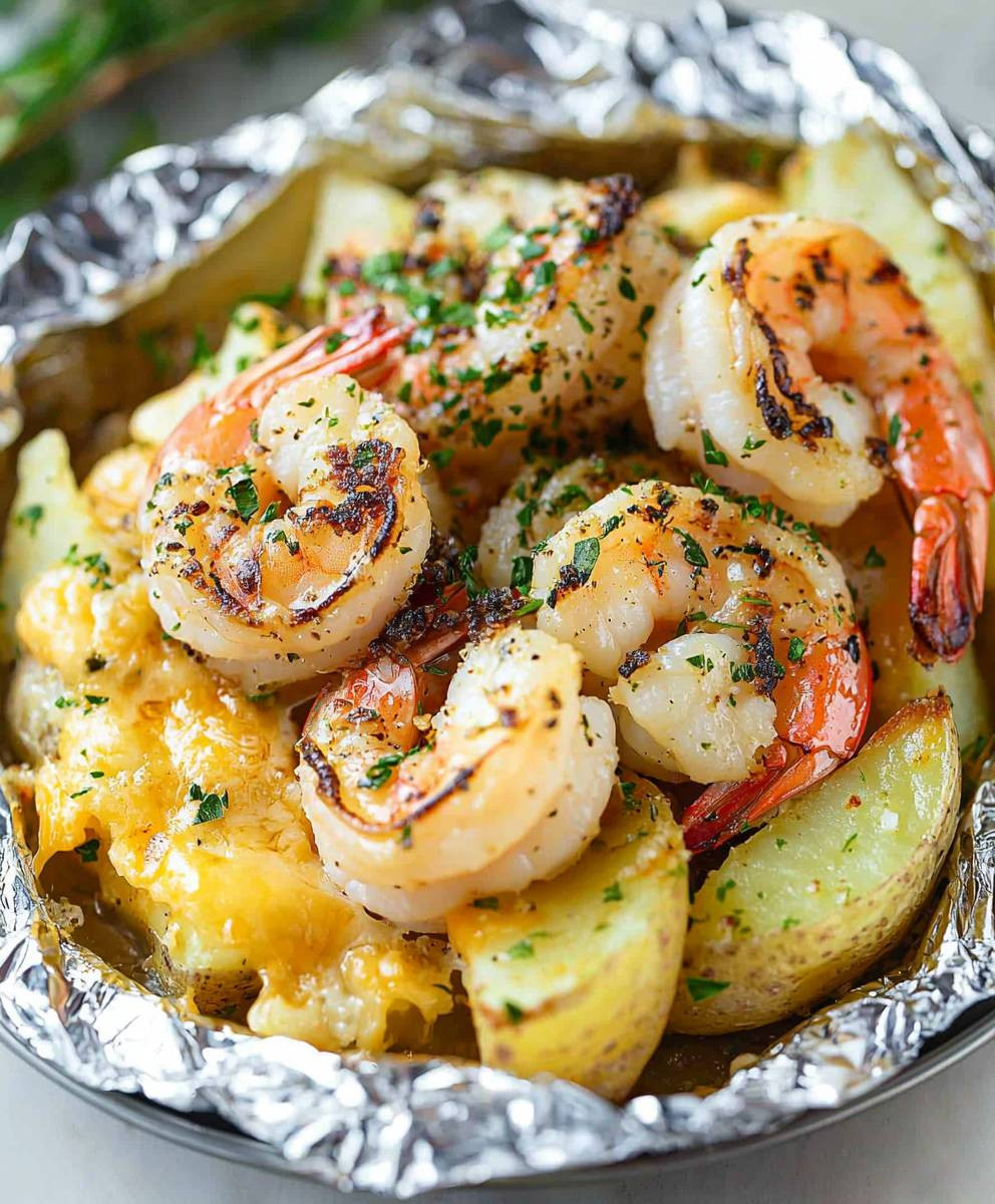 Crevettes crémeuses à l'ail