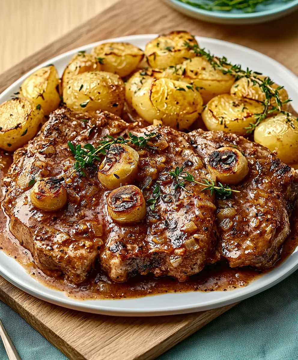 Côtelettes de porc mijotées