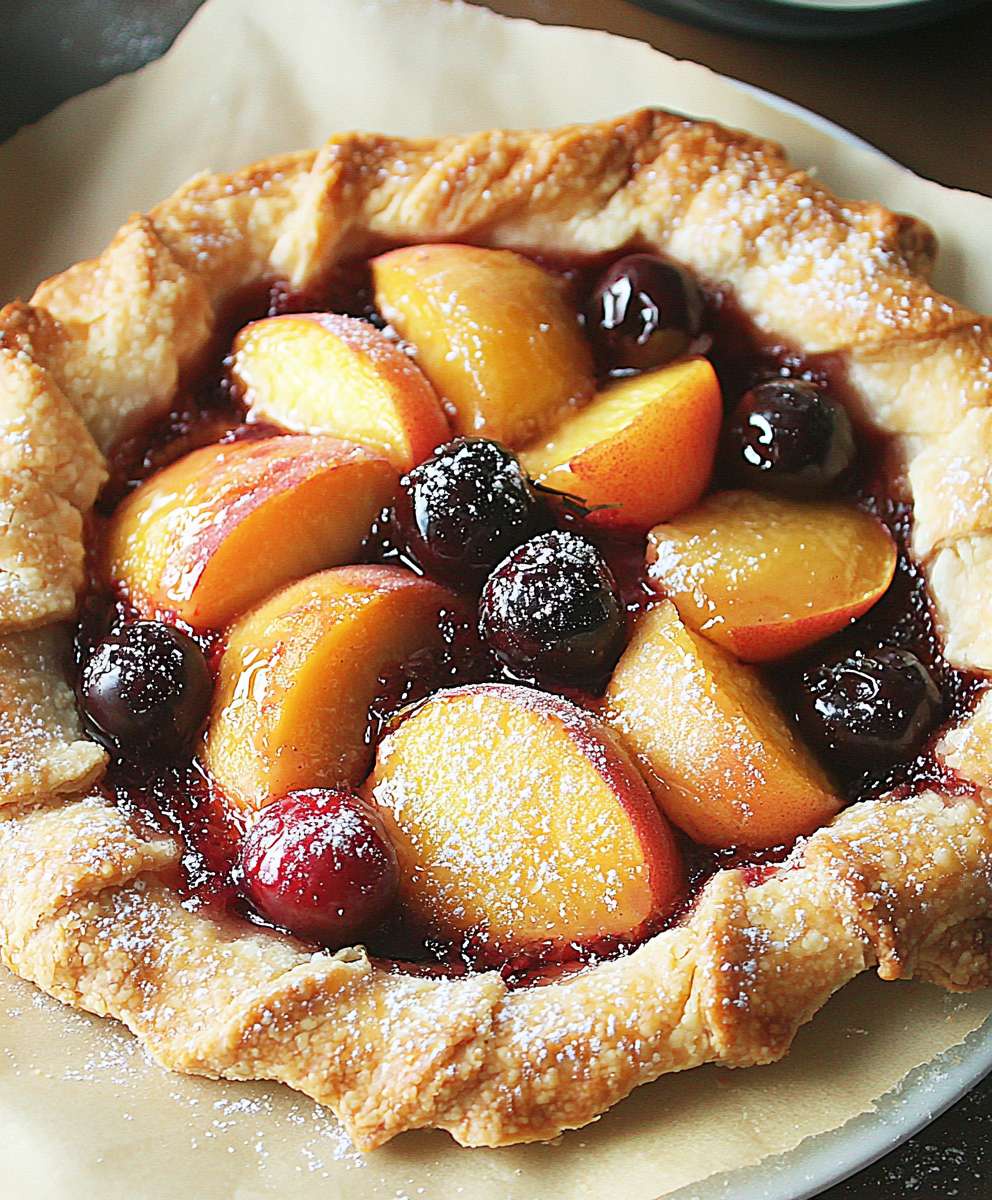 Galette pêches cerises