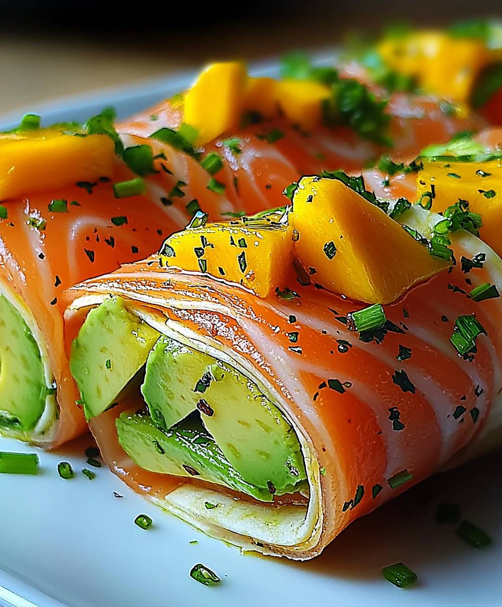 Wraps saumon fumé avocat mangue