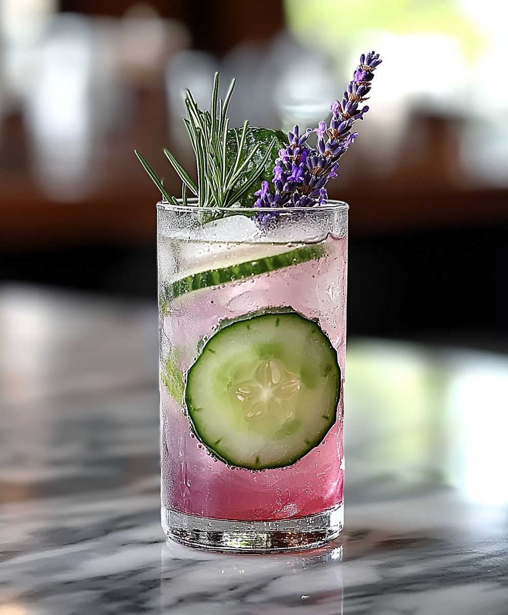 Mocktail concombre lavande