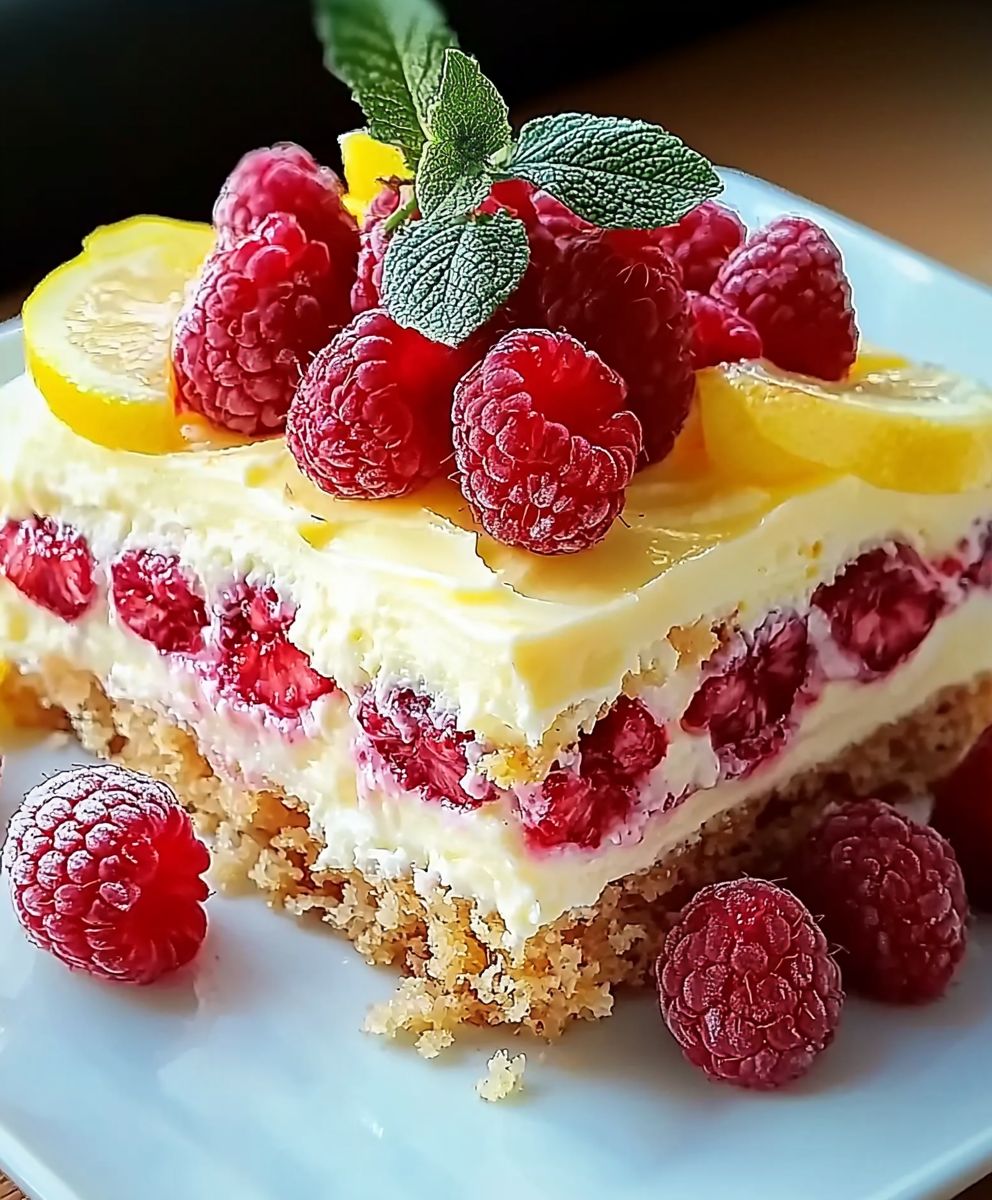 Gateau glacé citron framboises sans cuisson