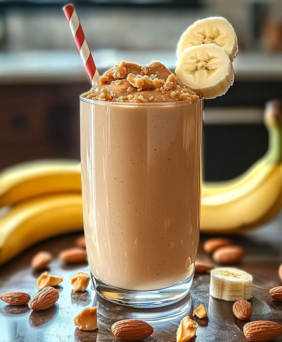 Smoothie banane beurre de cacahuète