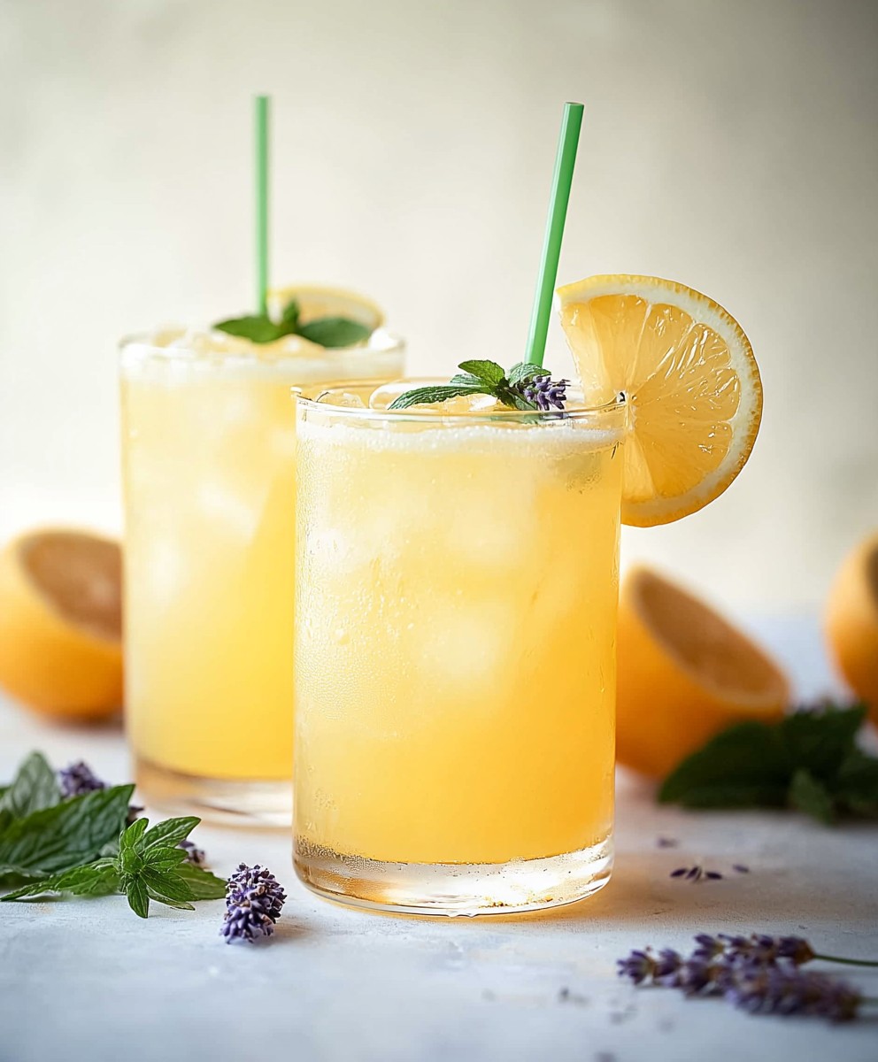 Cocktail sans alcool limonade lavande