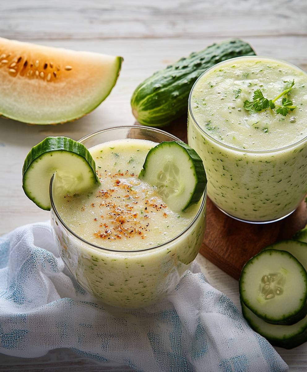 Shake végétalien melon concombre céleri