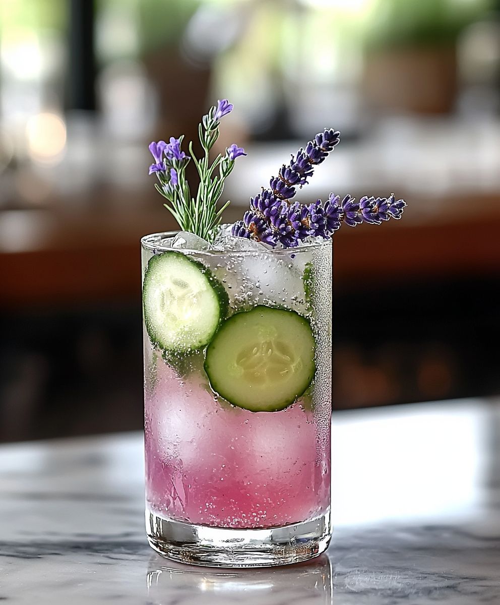 Mocktail concombre lavande