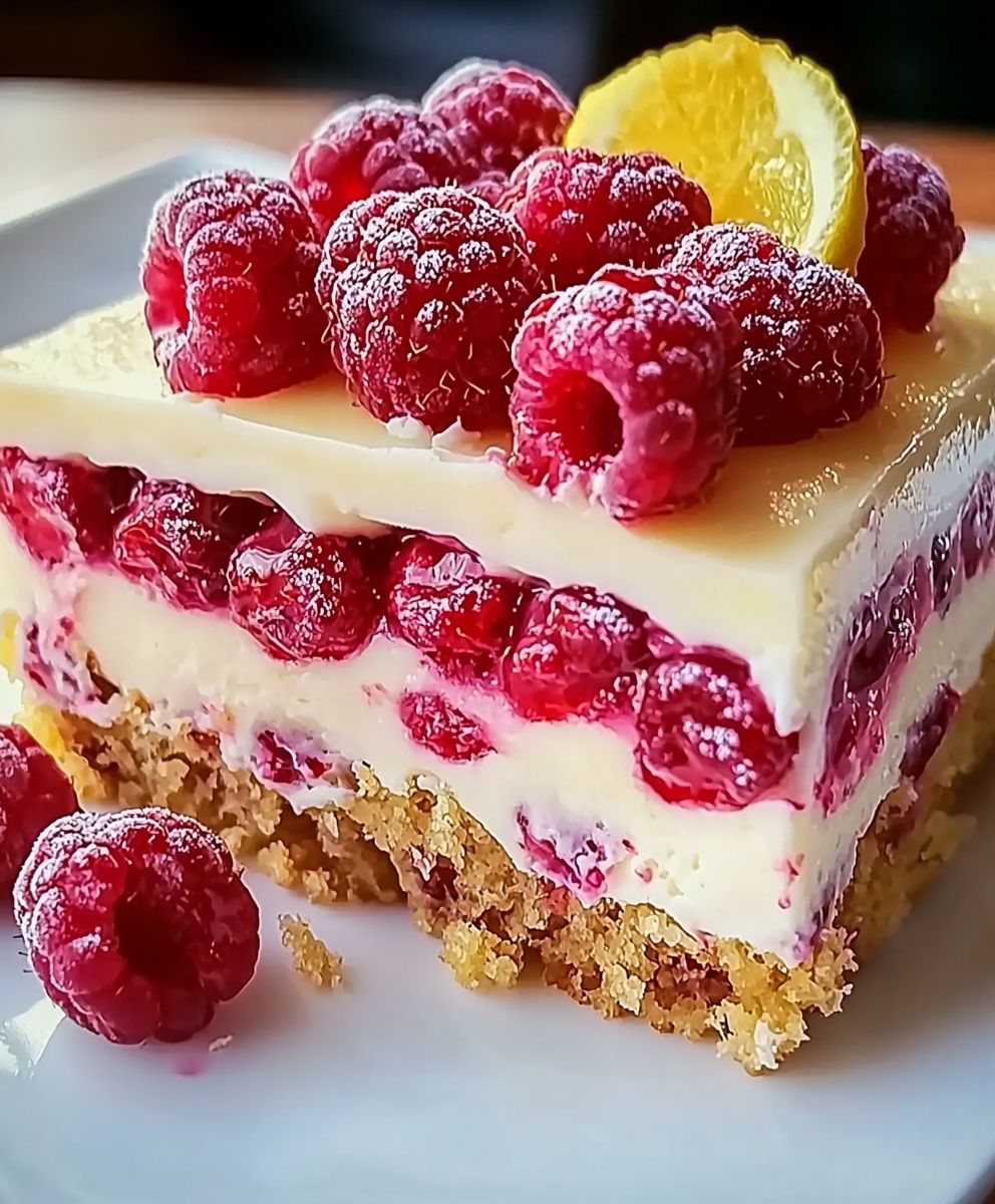 Gateau glacé citron framboises sans cuisson
