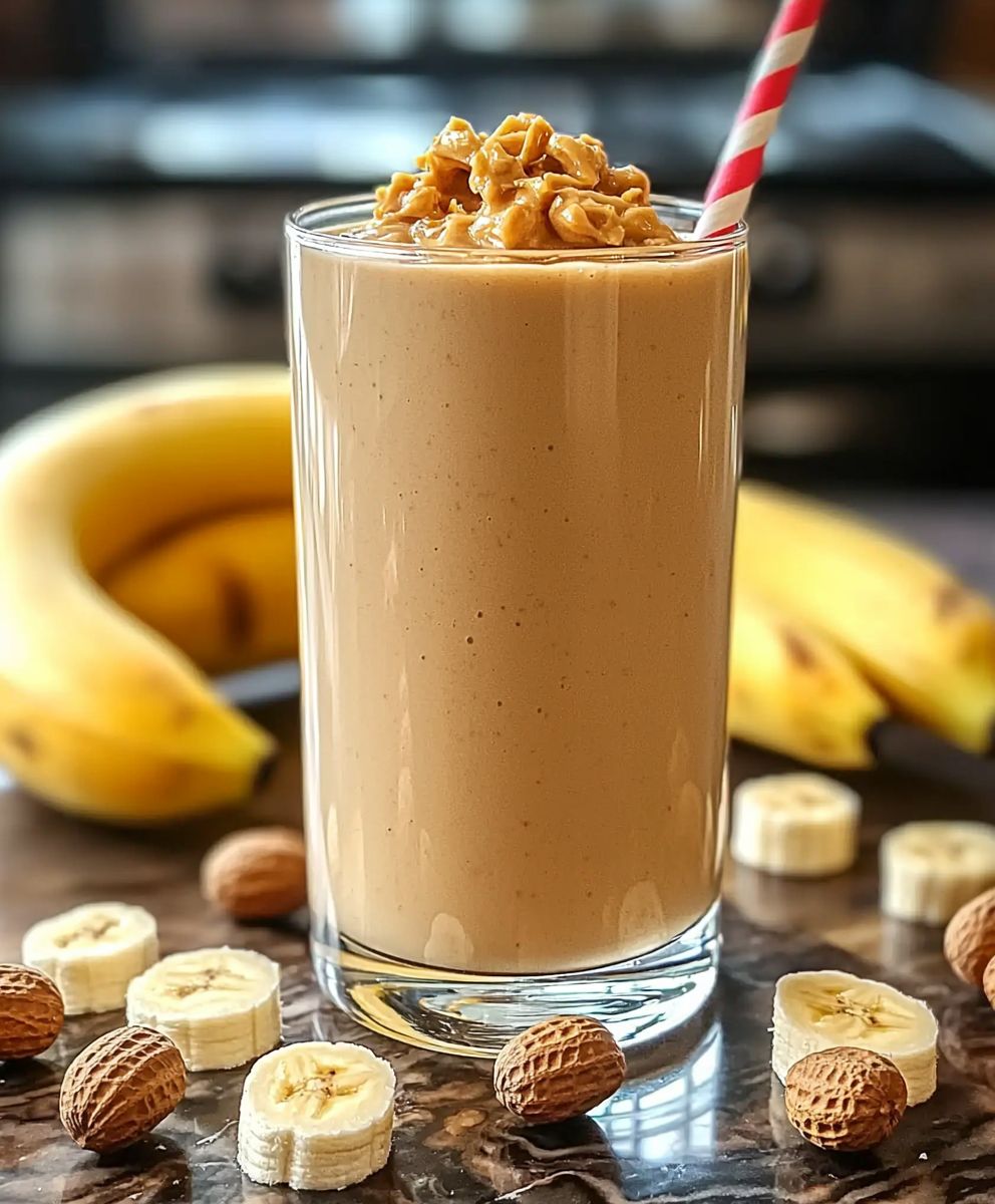 Smoothie banane beurre de cacahuète