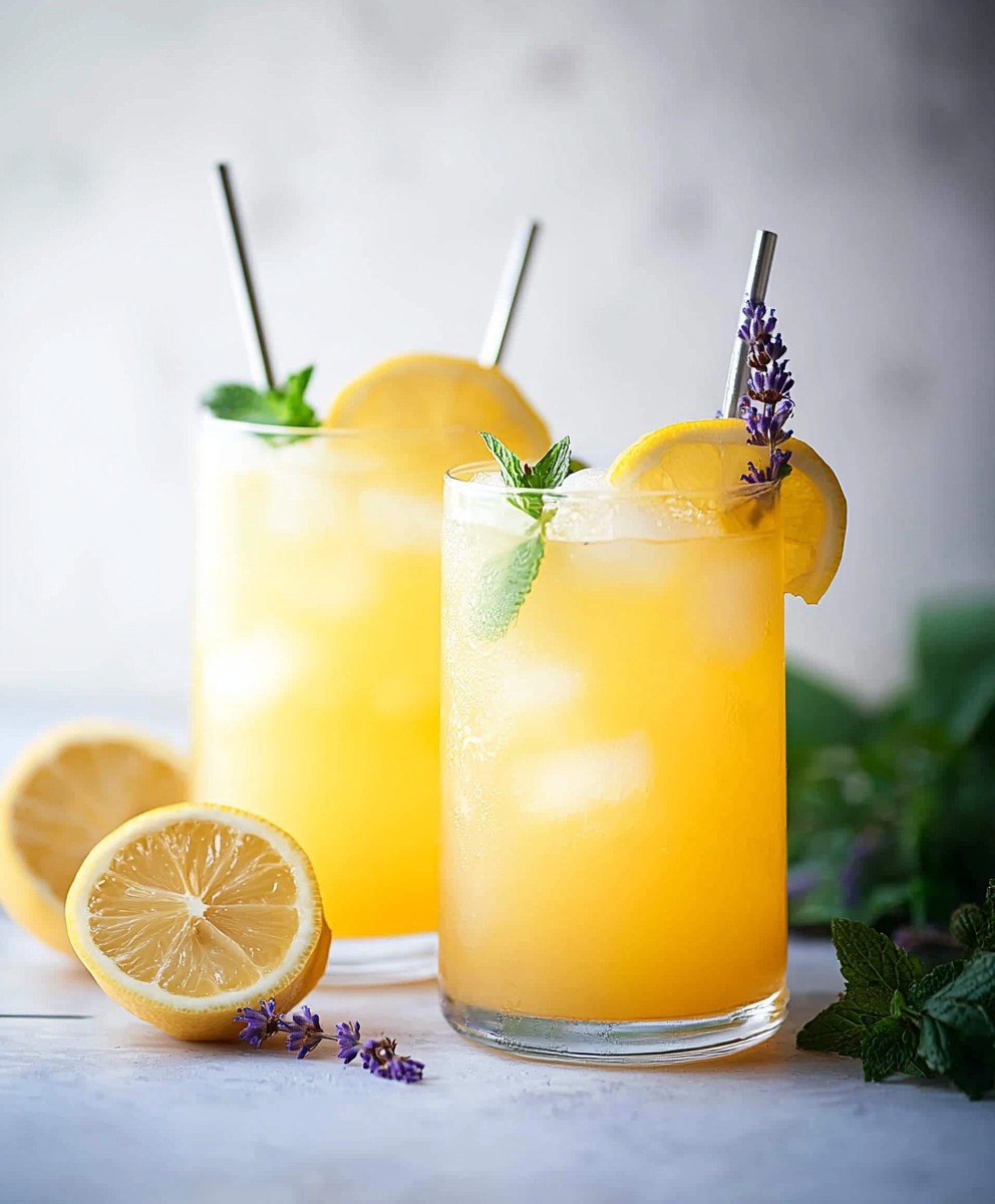 Cocktail sans alcool limonade lavande