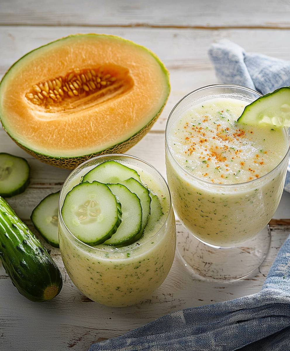 Shake végétalien melon concombre céleri
