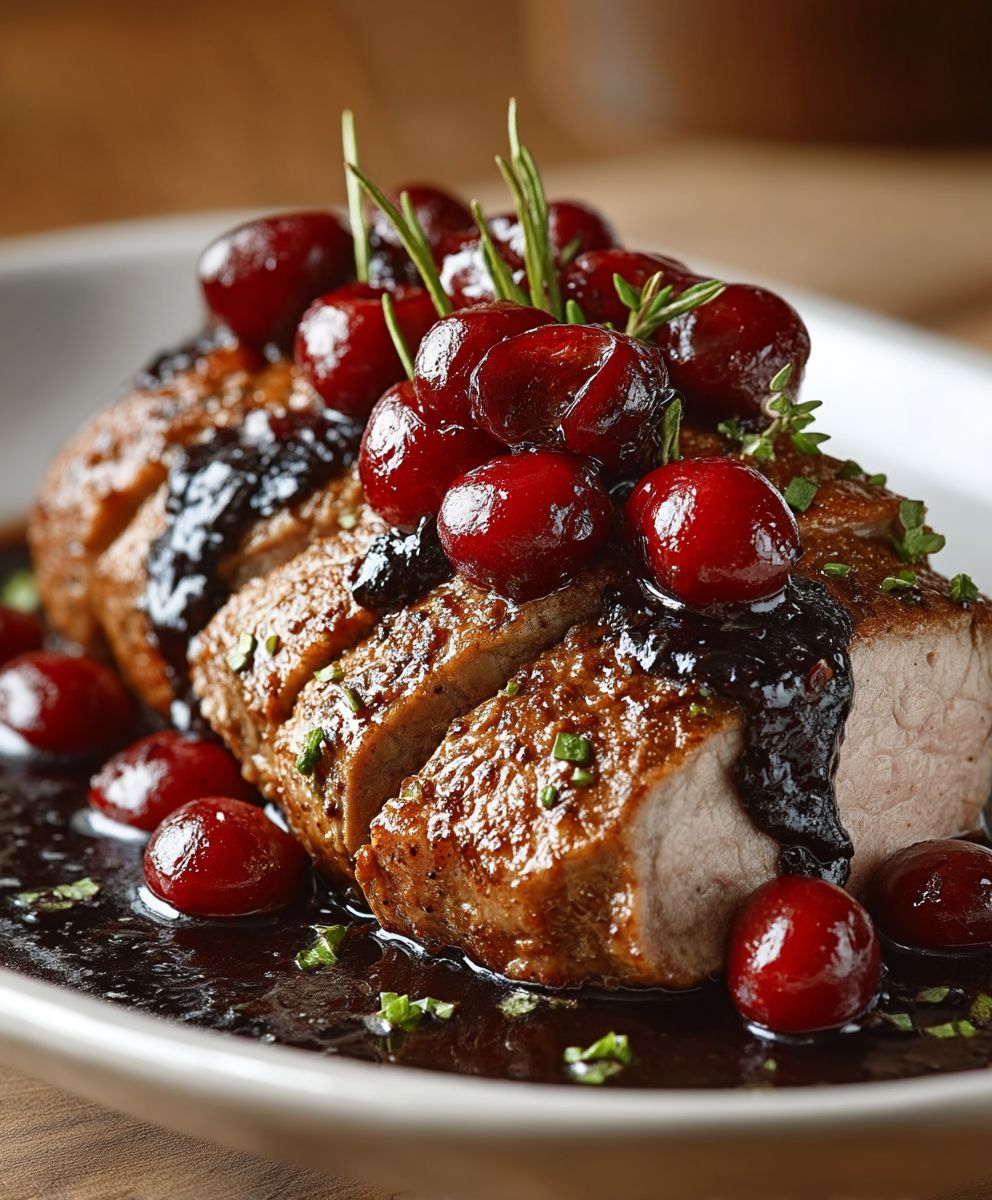 Filet mignon de porc sauce cerises