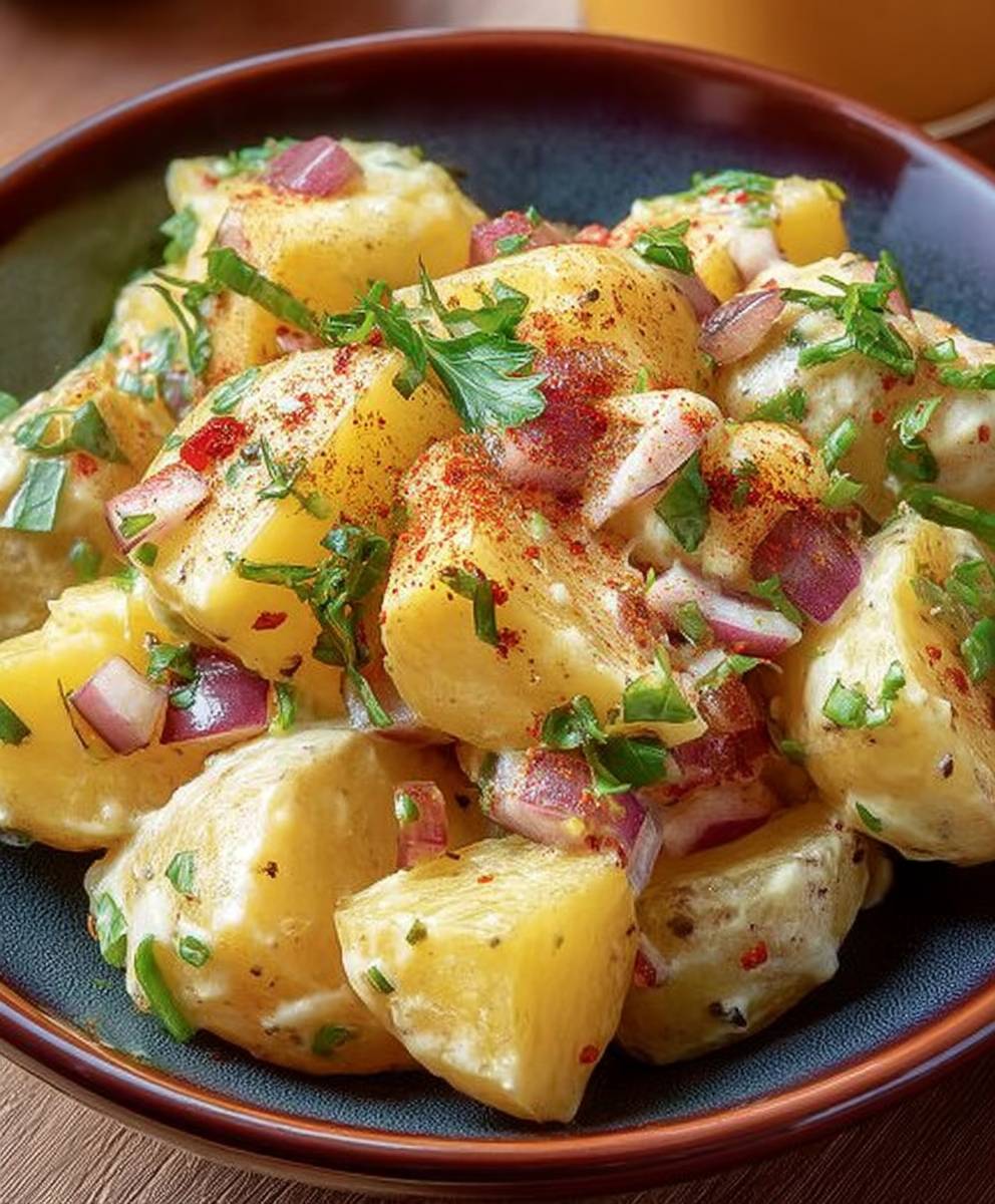 Salade pommes de terre végétarienne