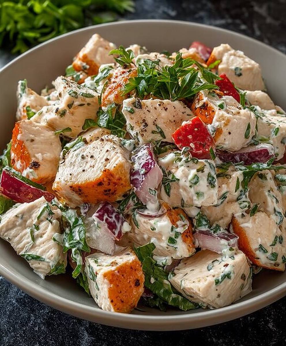 Salade poulet yaourt grec