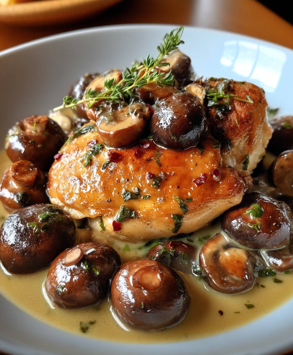 Poulet Porto Champignons