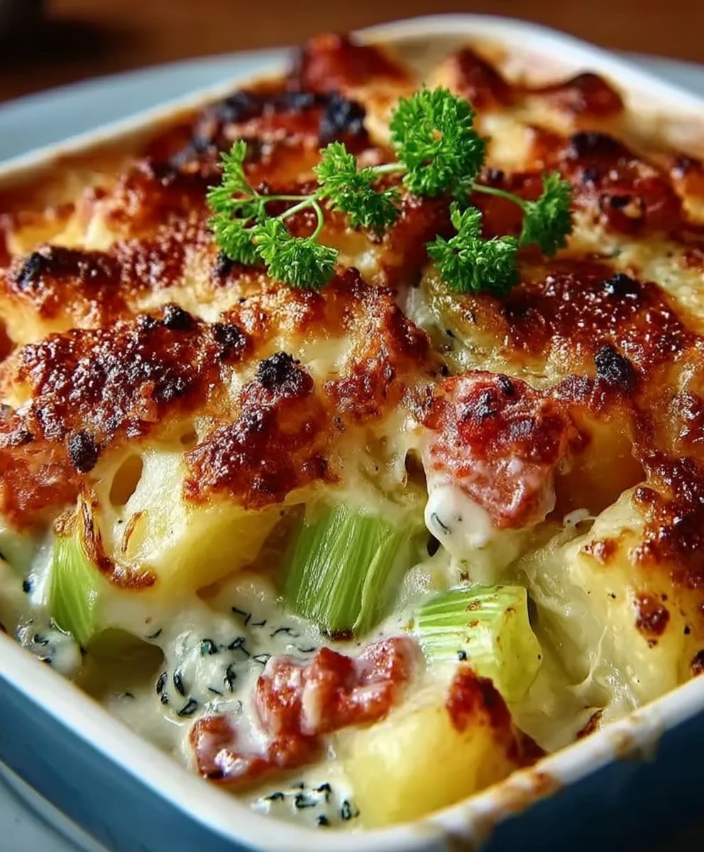 Gratin crozets poireaux comté chorizo