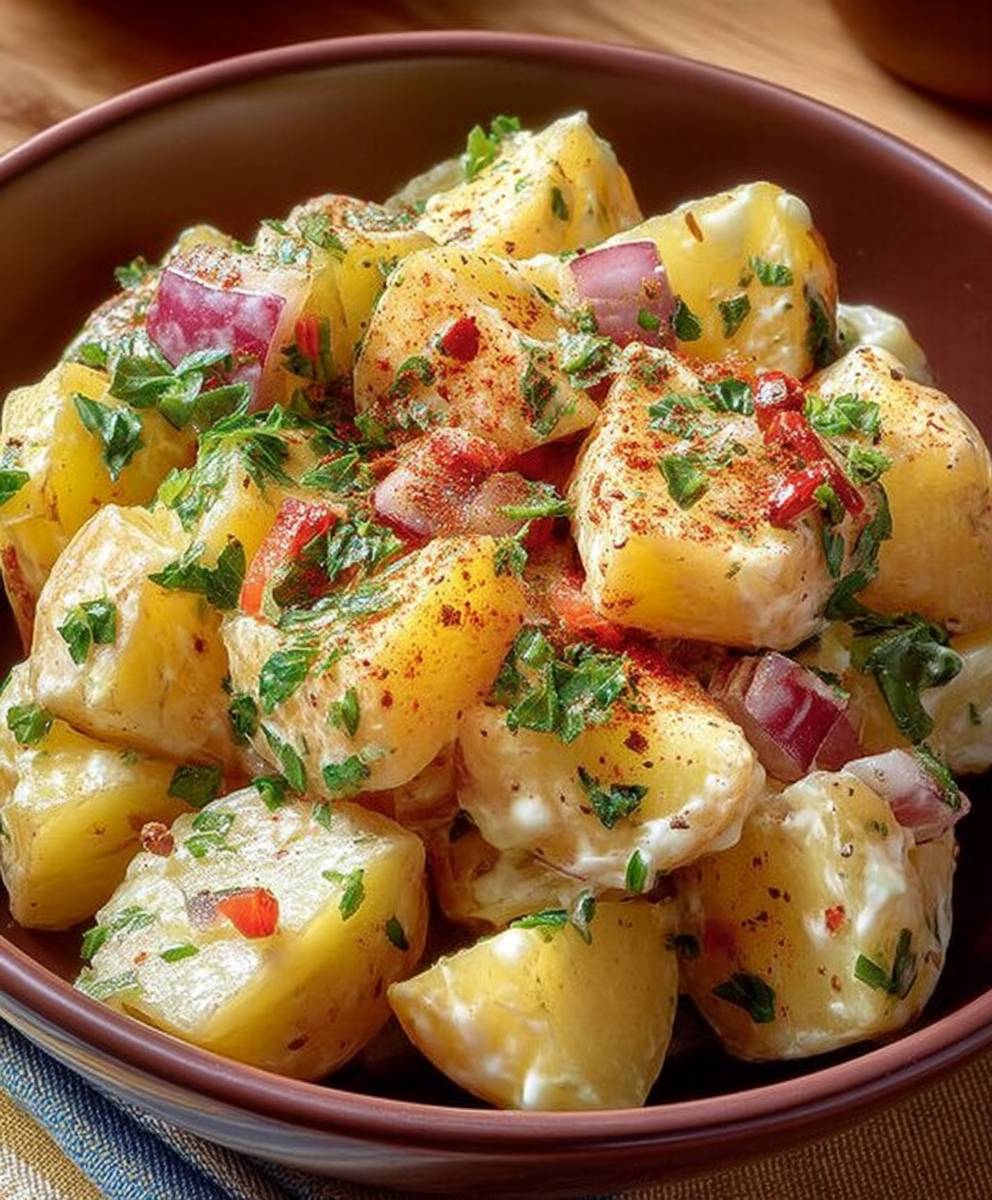 Salade pommes de terre végétarienne